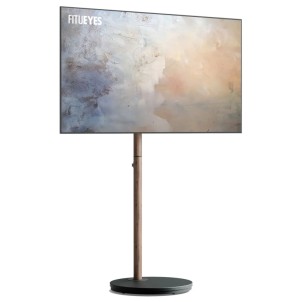Fitueyes Master V2 PRO FT48 Black Walnut Supporto da Terra con Ruote per TV 24"-48" Max 20Kg Vesa 75x75-200x200 Rotazione 90°