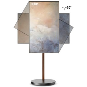 Fitueyes Master V2 PRO FT48 Black Walnut Supporto da Terra con Ruote per TV 24"-48" Max 20Kg Vesa 75x75-200x200 Rotazione 90°