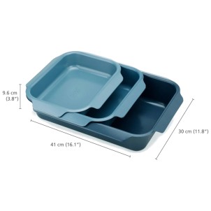 Joseph Joseph Nest Oven Non-stick 3pz Blue Set di 3 Teglie da Forno Antiaderenti Impilabili