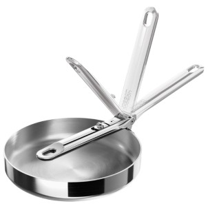 Joseph Joseph Space Steel Padella 20 cm Inox Manico Pieghevole x Gas Elettrico Induzione Forno