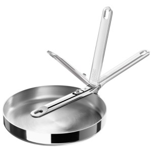 Joseph Joseph Space Steel Padella 24 cm Inox Manico Pieghevole x Gas Elettrico Induzione Forno