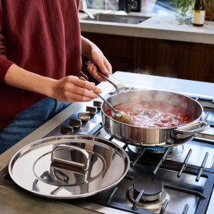 Joseph Joseph Space Steel Padella 28 cm Inox Manico Pieghevole Coperchio x Gas Elettrico Induzione Forno