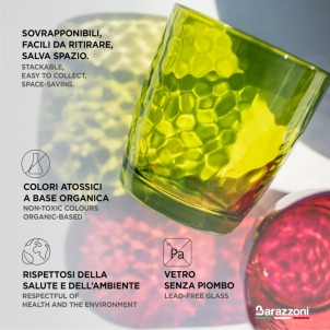 Barazzoni Bicchieri Coriandoli Vetro Colori Misti 32cl 6 pezzi