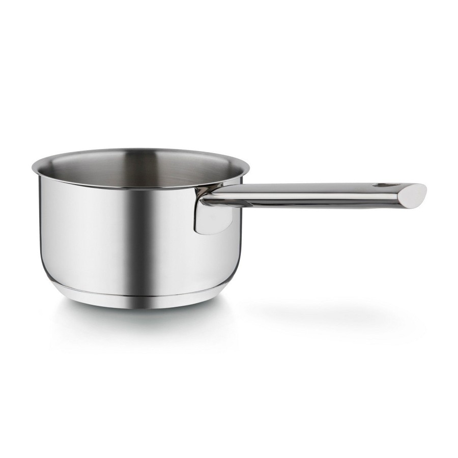 Barazzoni Chef Line Casseruola Manico Lungo 16cm 1,5L Acciao Inox 18/10 Fondo Triplen Plus per Gas Elettrico Induzione