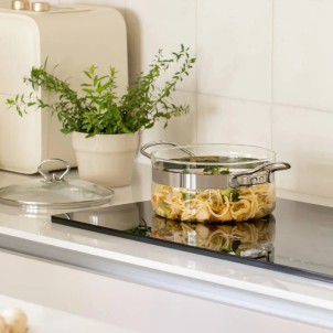 Belissam Casseruola 24cm 4,2L Coperchio Vetro Borosilicato x Gas Elettrico Induzione con Adattatore Optional Forno 200°
