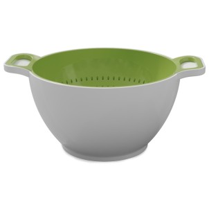 Trebonn Duo Large Rinse&Serve Verde Bianco Set Composto da Colatoio e Ciotola Diametro 24cm