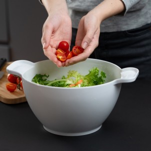Trebonn Duo Large Rinse&Serve Verde Bianco Set Composto da Colatoio e Ciotola Diametro 24cm