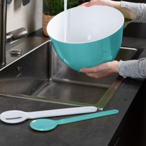 Trebonn IN Nest&Serve HarborBlue-White Set Posate Insalata Melammina Salvaspazio