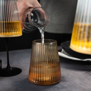 Trebonn SplitGlass Easy Amber Bicchiere Vetro Sintetico Infrangibile Finitura Cannettata