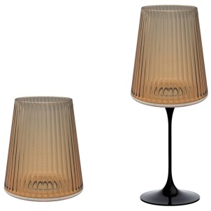 Trebonn SplitGlass Easy Amber Bicchiere Vetro Sintetico Infrangibile Finitura Cannettata