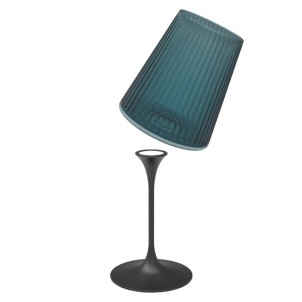 Trebonn SplitGlass Easy Blue Bicchiere Vetro Sintetico Infrangibile Finitura Cannettata