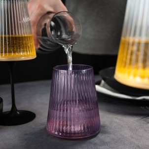 Trebonn SplitGlass Easy Lilac Bicchiere Vetro Sintetico Infrangibile Finitura Cannettata