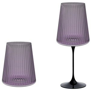 Trebonn SplitGlass Easy Lilac Bicchiere Vetro Sintetico Infrangibile Finitura Cannettata