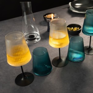 Trebonn SplitGlass Easy Transparent Bicchiere Vetro Sintetico Infrangibile Finitura Cannettata