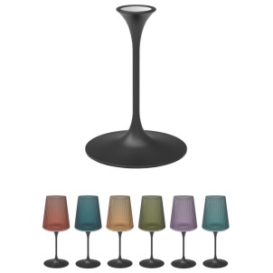 Trebonn SplitGlass Easy Stem Black Stelo Sintetico Infrangibile con Magnete per Bicchieri Easy