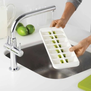 Joseph Joseph QuickSnap Plus Verde Vassoio per Cubetti di Ghiaccio con Meccanismo Rilascio Singoli Cubetti