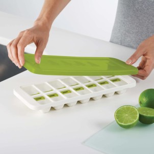 Joseph Joseph QuickSnap Plus Verde Vassoio per Cubetti di Ghiaccio con Meccanismo Rilascio Singoli Cubetti