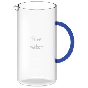 WD Lifestyle WD606 Caraffa 1,3 L Pure Water Vetro Borosilicato Manico Blu