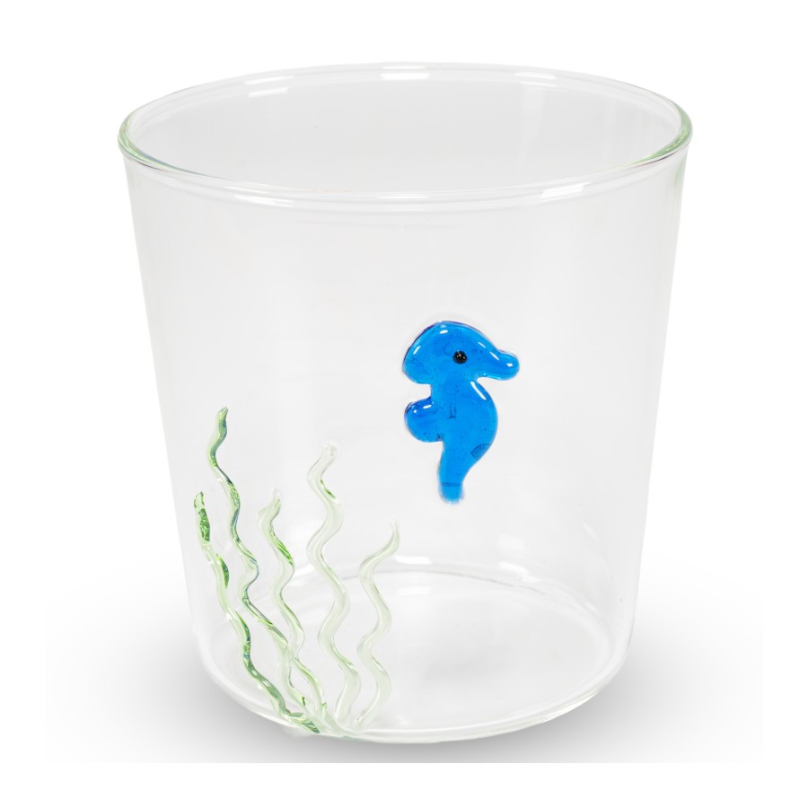 WD Lifestyle WD927CAV Bicchiere 250ml Vetro Decoro Cavalluccio Marino