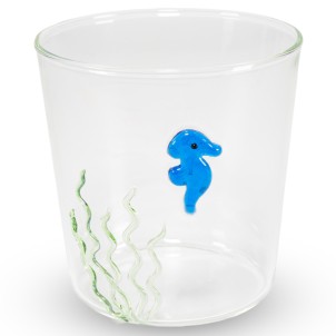 WD Lifestyle WD927CAV Bicchiere 250ml Vetro Decoro Cavalluccio Marino