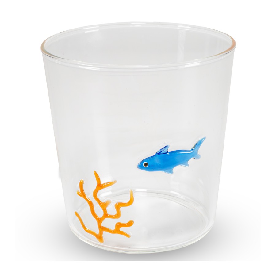 WD Lifestyle WD927SQU Bicchiere 250ml Vetro Decoro Squalo