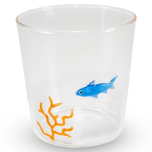 WD Lifestyle WD927SQU Bicchiere 250ml Vetro Decoro Squalo