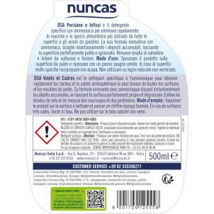 Nuncas DSA Detergente Persiane e Infissi 500ml con Ammoniaca Tensioattivi e Solventi