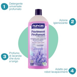Nuncas Pavimenti Profumati Lavanda 1L Detergente Neutro Azione Igienizzante