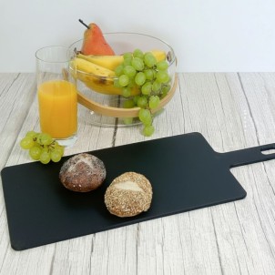 Jade Tagliere Gourmet Handy Nero 34,3x19cm Spessore 0,6cm Manico Laminato di Cellulosa Resistente al Calore 176°C