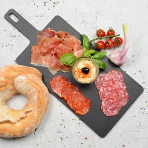 Jade Tagliere Gourmet Handy Nero 45,7x19cm Spessore 0,6cm Manico Laminato di Cellulosa Resistente al Calore 176°C