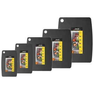 Jade Tagliere Gourmet Kitchen Nero 26x16cm Spessore 0,6cm Foro Laminato di Cellulosa Resistente al Calore 176°C