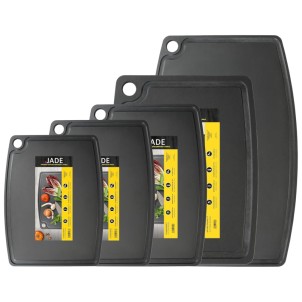 Jade Tagliere Gourmet Professional Nero 29,8x23,5cm Spessore 0,9cm Scanalature Foro Laminato di Cellulosa Resistente 176°C