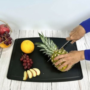 Jade Tagliere Gourmet Professional Nero 37x27,5cm Spessore 0,9cm Scanalature Foro Laminato di Cellulosa Resistente 176°C