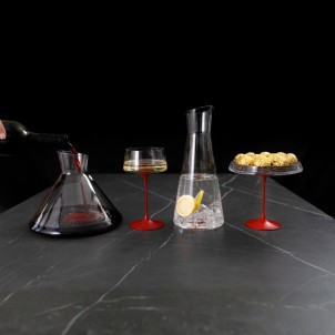 Trebonn SplitGlass Snack Plate Black Label Vassoio Vetro Borosilicato Diametro 15cm Stelo Non Incluso