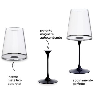 Trebonn SplitGlass Red Label 2 Coppe Champagne Distillati 25cl Cristallo senza Piombo Stelo Non Incluso