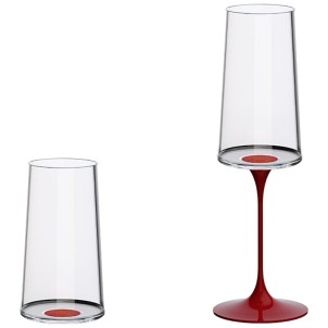 Trebonn SplitGlass Red Label 2 Flute Highball Glass Cocktail 32cl Cristallo senza Piombo Stelo Non Incluso