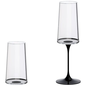 Trebonn SplitGlass Black Label 2 Flute Highball Glass Cocktail 32cl Cristallo senza Piombo Stelo Non Incluso