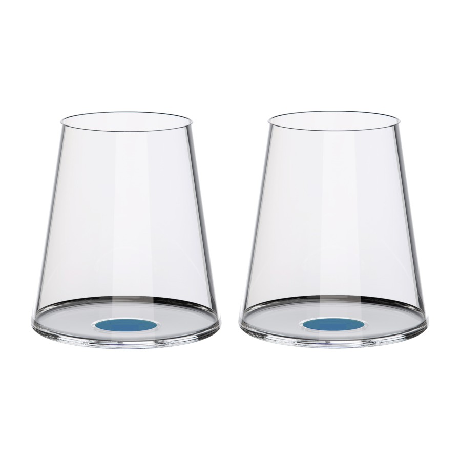 Trebonn SplitGlass Blue Label 2 Bicchieri Vino Rosso Acqua 45cl Cristallo senza Piombo Stelo Non Incluso
