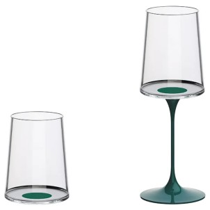 Trebonn SplitGlass Green Label 2 Bicchieri Vino Bianco Acqua 28cl Cristallo senza Piombo Stelo Non Incluso
