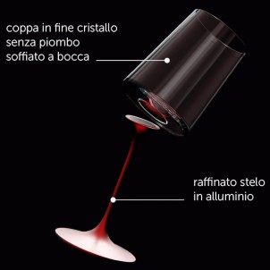 Trebonn SplitGlass Red Label 2 Bicchieri Vino Bianco Acqua 28cl Cristallo senza Piombo Stelo Non Incluso