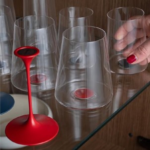 Trebonn SplitGlass Red Label 2 Bicchieri Vino Bianco Acqua 28cl Cristallo senza Piombo Stelo Non Incluso