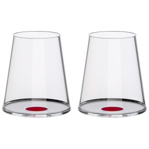 Trebonn SplitGlass Red Label 2 Bicchieri Vino Rosso Acqua 45cl Cristallo senza Piombo Stelo Non Incluso