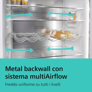 Siemens KG39NAIAU Inox Frigorifero Combinato 203x60 NoFrost 2x hyperFresh Metal Backwall Display Maniglie iQ500