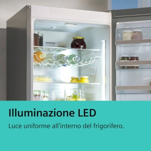 Siemens KG39NAIAU Inox Frigorifero Combinato 203x60 NoFrost 2x hyperFresh Metal Backwall Display Maniglie iQ500
