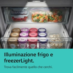 Siemens KG39NAIAU Inox Frigorifero Combinato 203x60 NoFrost 2x hyperFresh Metal Backwall Display Maniglie iQ500