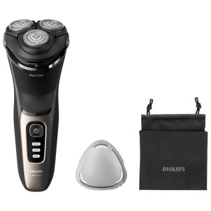 Philips S3242/12 Rasoio Serie 3000 Pivot e Flex 5D PowerCut Wet Dry 3Led Ric1h/Auto1h Custodia