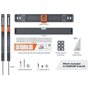 Vogel's TVM 3403 Nero Staffa Muro TV32"-77" Max50Kg Piatta Vesa da 100x100 a 400x400 Prof.2,2cm
