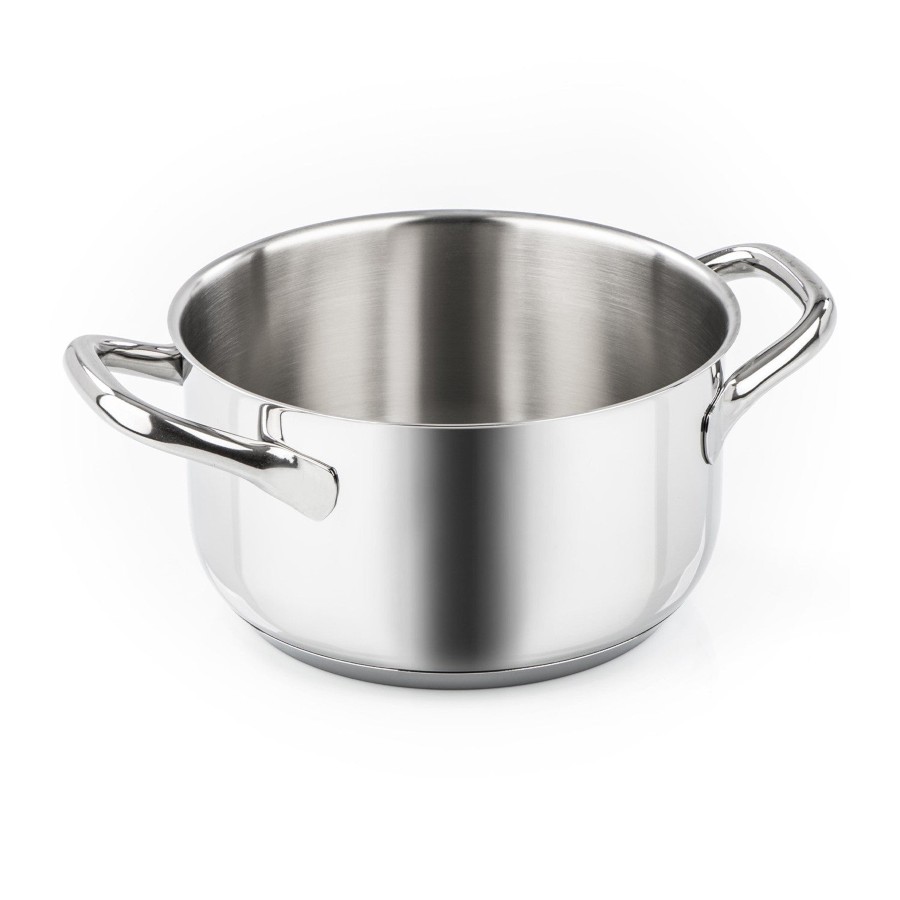 Barazzoni Chef Line Casseruola 18cm 2,3L Acciao Inox 18/10 Fondo Triplen Plus per Gas Elettrico Induzione