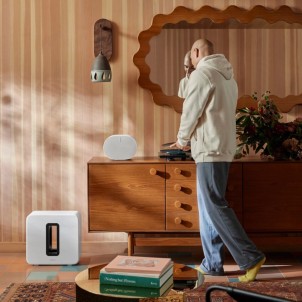 Sonos Sub 4 White Matt Subwoofer Wireless Wi-Fi 2 Woofer Force-Canceling Posizionabile in Verticale o in Orizzontale