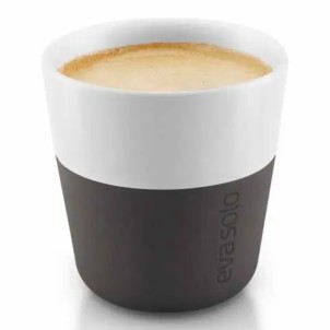 Eva Solo Bicchiere da Caffè Espresso 2pz Black 80ml Porcellana Guaina Silicone